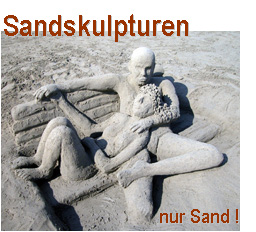 Sandskulpturen am Strand
