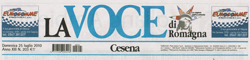 Articolo su 'La Voce di Romagna' - Domenica 25 Luglio 2010